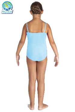 BODY LYCRA SPALLINE TINTA UNITA AZZURRO BAMBINA